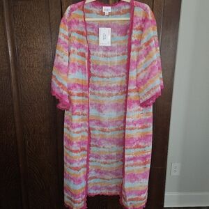 New nwt lularoe chloe cover bohemian boho overlay m medium kimono